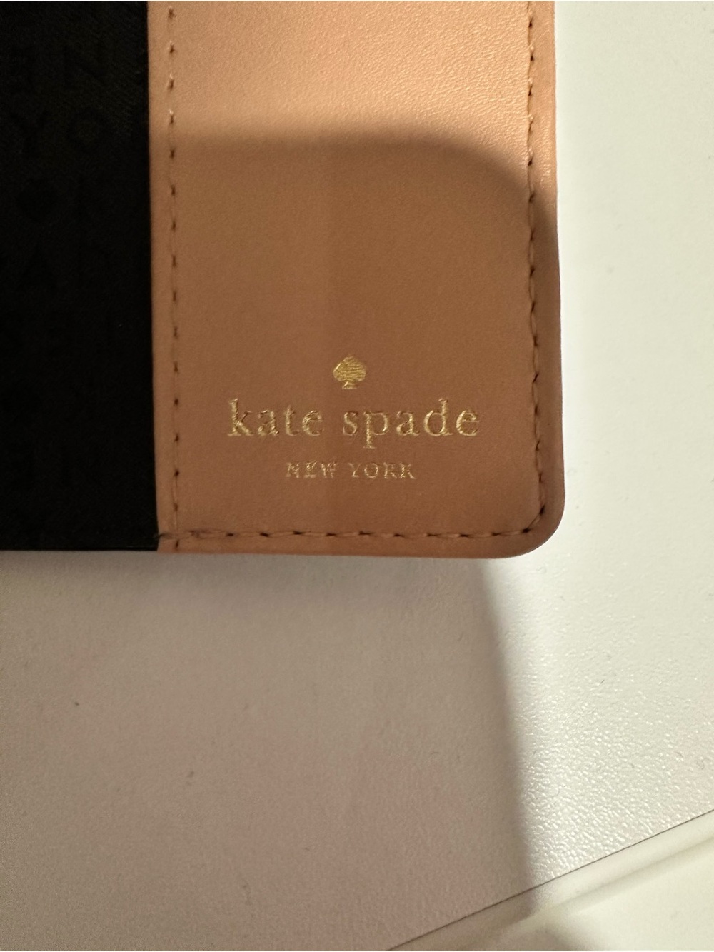 kate spade Black Leather Travel Passport Cover with Gold Logo - Picture 4 of 4